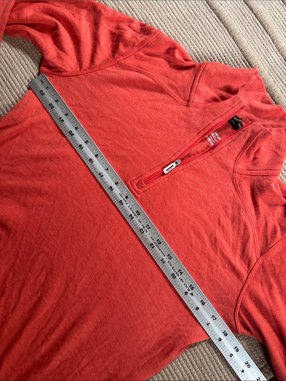 Smartwool zip top 250 merino wool base layer 1/4 zip coral sunset women’s M NEW - Picture 6 of 9